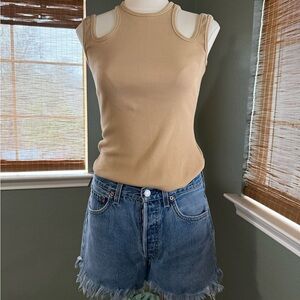 A.W.A.K.E. Mode Beige Organic Cotton Tank Top